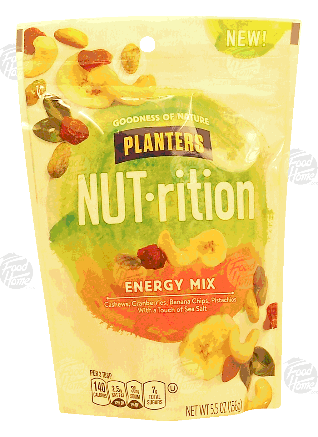 Planters NUT-rition Energy Mix; cashews, cranberries, banana chips, pistachios, sea salt Full-Size Picture